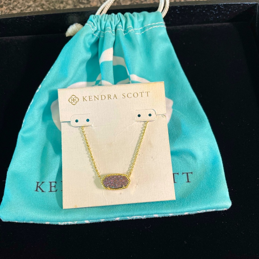 Kendra Scott Elisa Necklace Gold Multi-colored Druzy